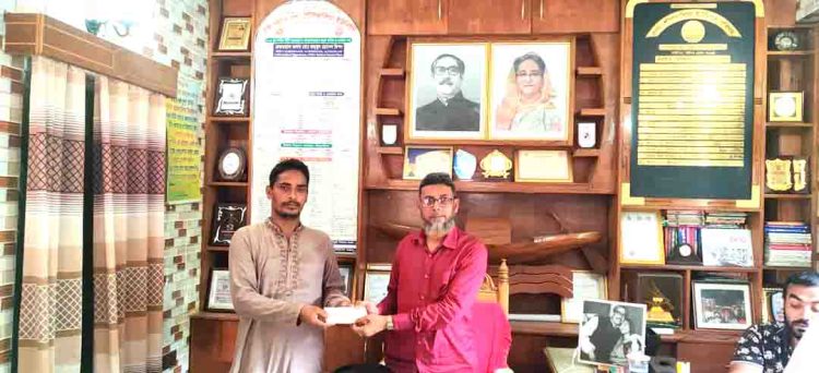 কাঁঠালিয়ার শৌলজালিয়া ইউনিয়ন পরিষদের ইউপি সদস্যদের সম্মানী ভাতার চেক বিতরণ