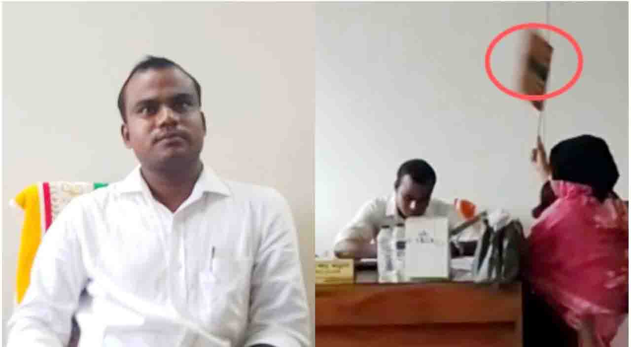 সুবিধাভোগীকে দিয়ে বাতাস করালেন নলছিটি সমাজসেবা অফিসের সহকারী