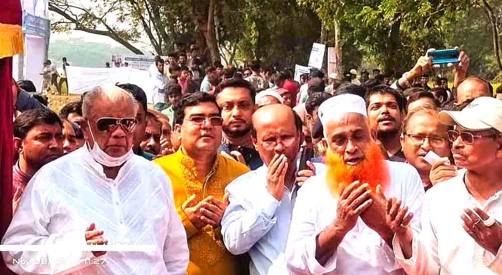 ঝালকাঠির নলছিটিতে কয়া-কাটাখালি সেতুর ভিত্তি স্থাপন করলেন আমির হোসেন আমু