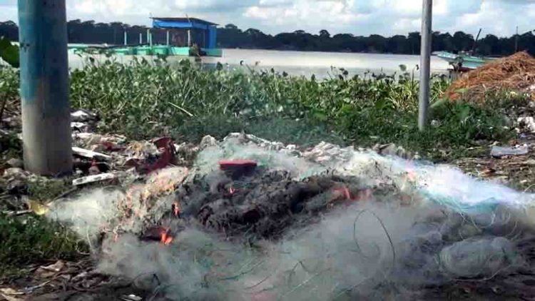 ঝালকাঠি ইলিশ রক্ষা অভিযানে ৩৮ হাজার মিটার জাল ও ২৩০ কেজি ইলিশ জব্দ