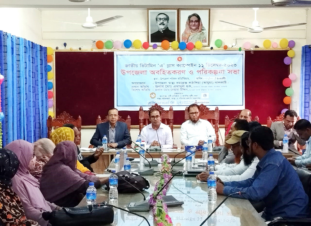 কাঠালিয়ায় জাতীয় ভিটামিন ‘এ’ প্লাস ক্যাম্পেইন অবহিতকরণ ও কর্মপরিকল্পনা সভা অনুষ্ঠিত