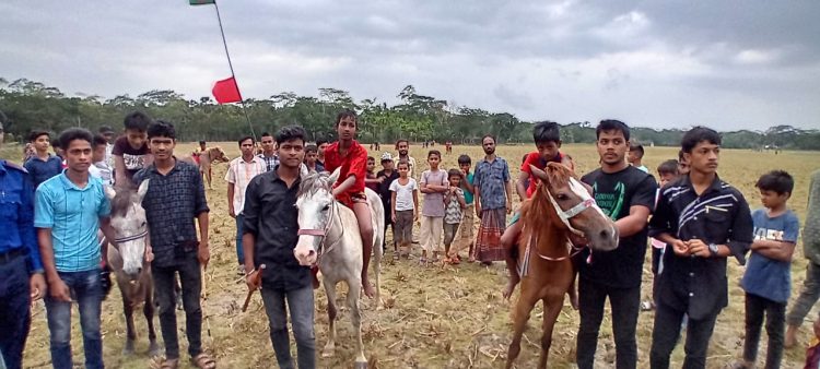 কাঠালিয়ার আমরিবুনিয়ায় ঘোড় দৌড় প্রতিযোগিতা