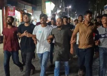 রাষ্ট্রপতি শাহাবুদ্দিনের পদত্যাগ দাবিতে ঝালকাঠিতে বিক্ষোভ