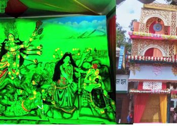 ঝালকাঠিতে ষষ্ঠীর বিহিত পূজার মধ্য দিয়ে শারদীয় দূর্গা পূজা শুরু