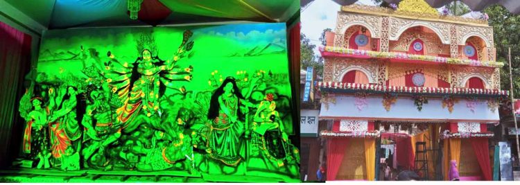 ঝালকাঠিতে ষষ্ঠীর বিহিত পূজার মধ্য দিয়ে শারদীয় দূর্গা পূজা শুরু