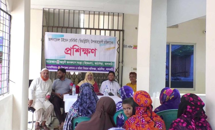 কাঠালিয়ায় ভালনারেবল উইমেন বেনিফিট (ভিডব্লিউবি) কর্মসূচির উপকারভোগী মহিলাদের প্রশিক্ষণ