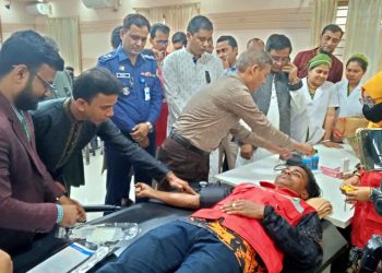 শহিদ দিবস ও মাতৃভাষা দিবস উপলক্ষ্যে  ঝালকাঠিতে স্বেচ্ছায় রক্তদান কর্মসূচি পালন