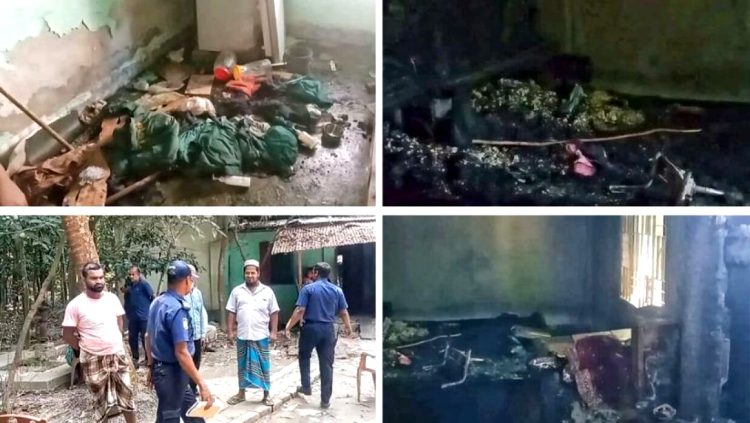 ঝালকাঠিতে পুলিশ সদস্যের বাড়িতে ডাকাতির পর অগ্নিসংযোগ
