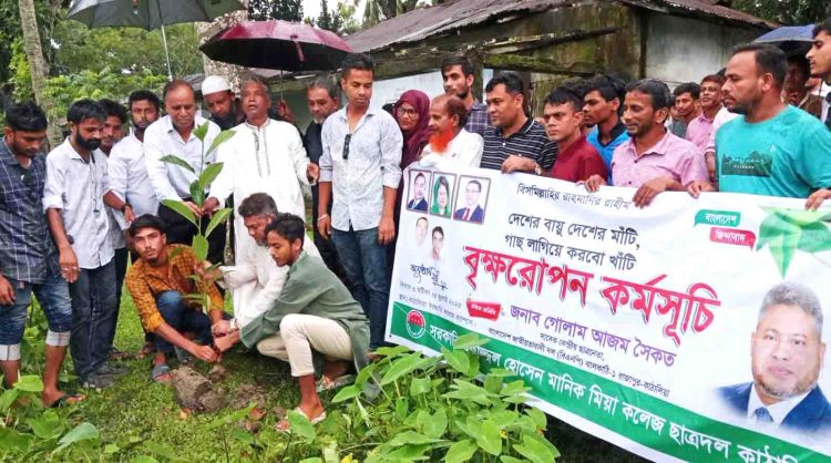 বিএনপির দেশব্যাপী কর্মসূচির অংশ হিসেবে কাঠালিয়ায় শিক্ষা প্রতিষ্ঠানে বৃক্ষরোপণ