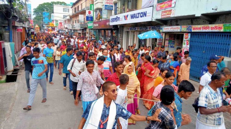ঝালকাঠিতে উল্টো রথযাত্রা পালিত