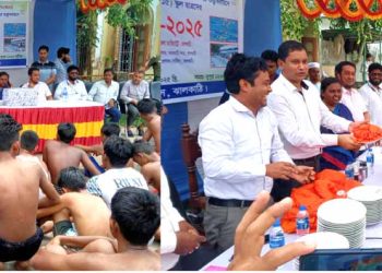 ঝালকাঠিতে অনুর্ধ্ব ১৫ স্কুল ছাত্রদের নিয়ে সাতার প্রতিযোগিতা অনুষ্ঠিত
