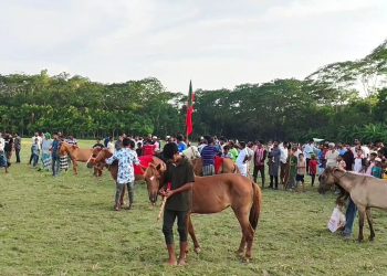কাঠালিয়ায় ঈদুল আজহা উপলক্ষে ঐতিহ্যবাহী ঘোড়দৌঁড় অনুষ্ঠিত