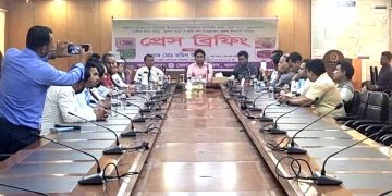 বর্তমান সরকারের উন্নয়নমূলক উদ্যোগ নিয়ে ঝালকাঠিতে প্রেস ব্রিফিং